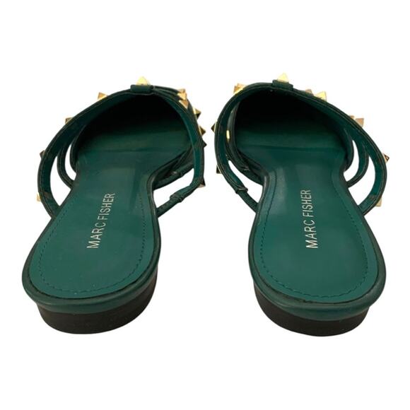 NIB Marc Fisher Amazie Rock Stud Mule Flats Sandals Green Gold Size 5 - Picture 5 of 10